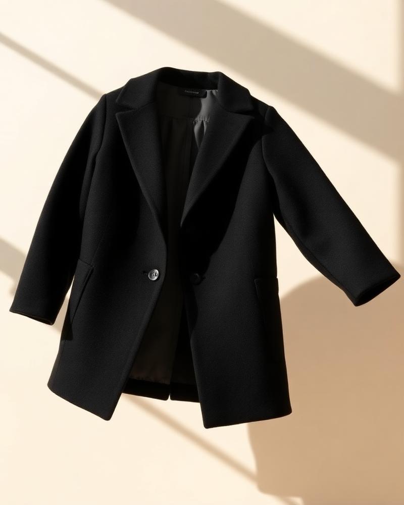 Noir Wool Overcoat