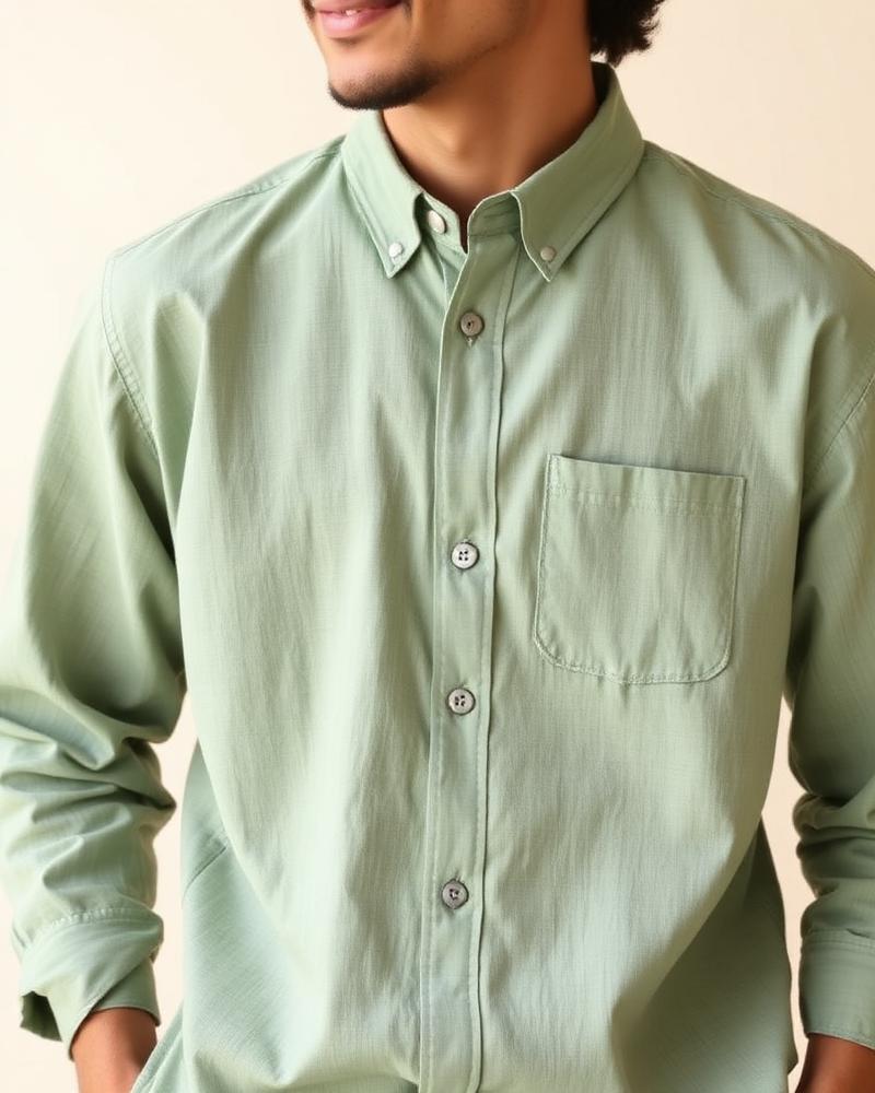 Linen Overshirt — Sage